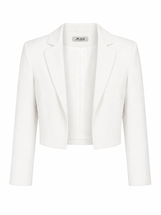 Notch Lapel Bolero With Sleeve Slit Detail
