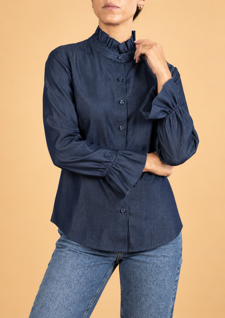 Shirt With Ruffled Sleeves