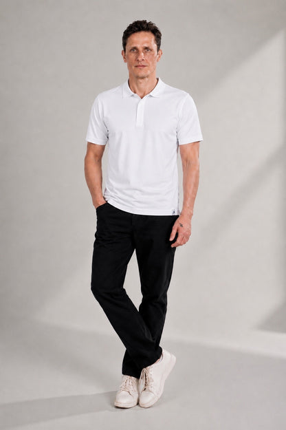 Polo Pique With Hidden Buttons