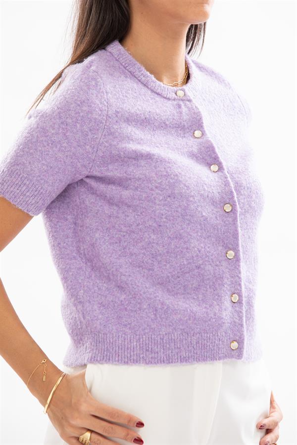 Short Sleeve Knit Cardigan