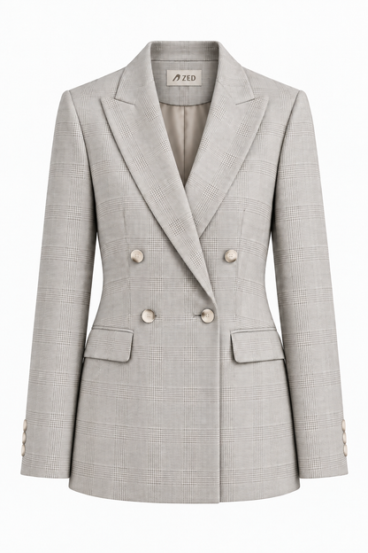 Double Breasted Blazer With Front Flaps