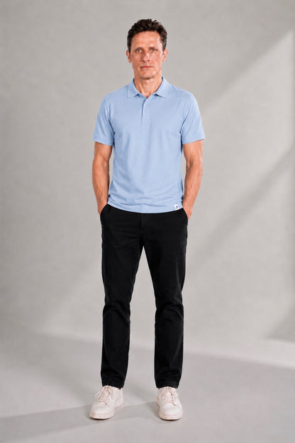 Polo Pique With Hidden Buttons