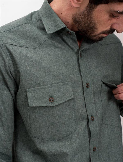 Flannel Cotton Shirt With Two Front Pockets