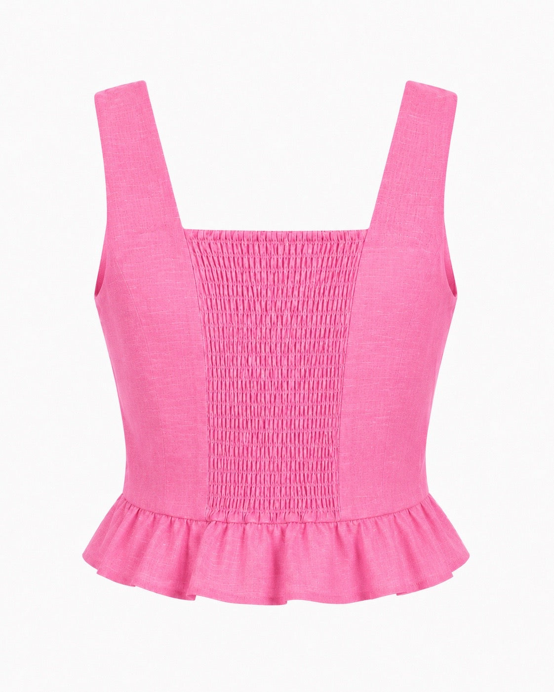 Square Neckline Top With Ruffles