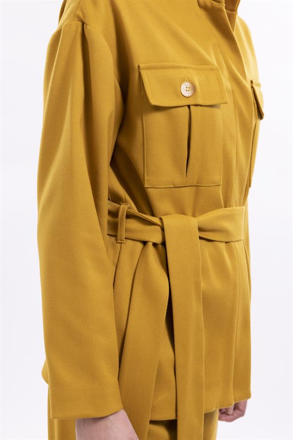 Cargo Jacket Col Mao, Front Patch Pockets With Flap