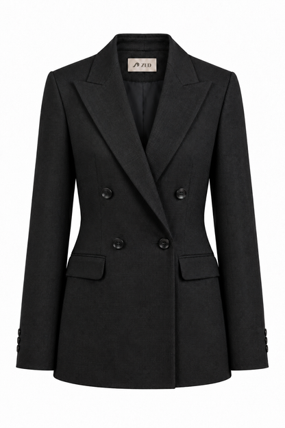 Double Breasted Blazer With Front Flaps