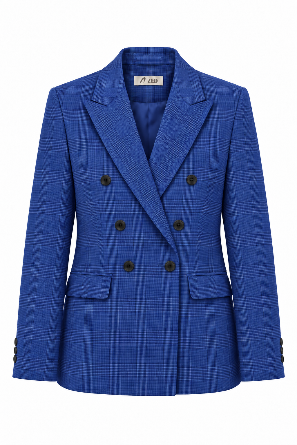 Double Breasted Blazer With Front Flaps