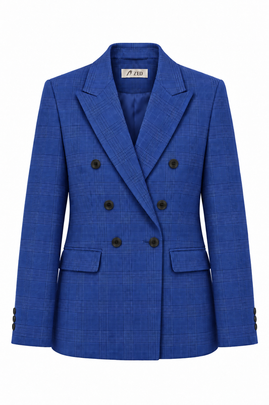 Double Breasted Blazer With Front Flaps