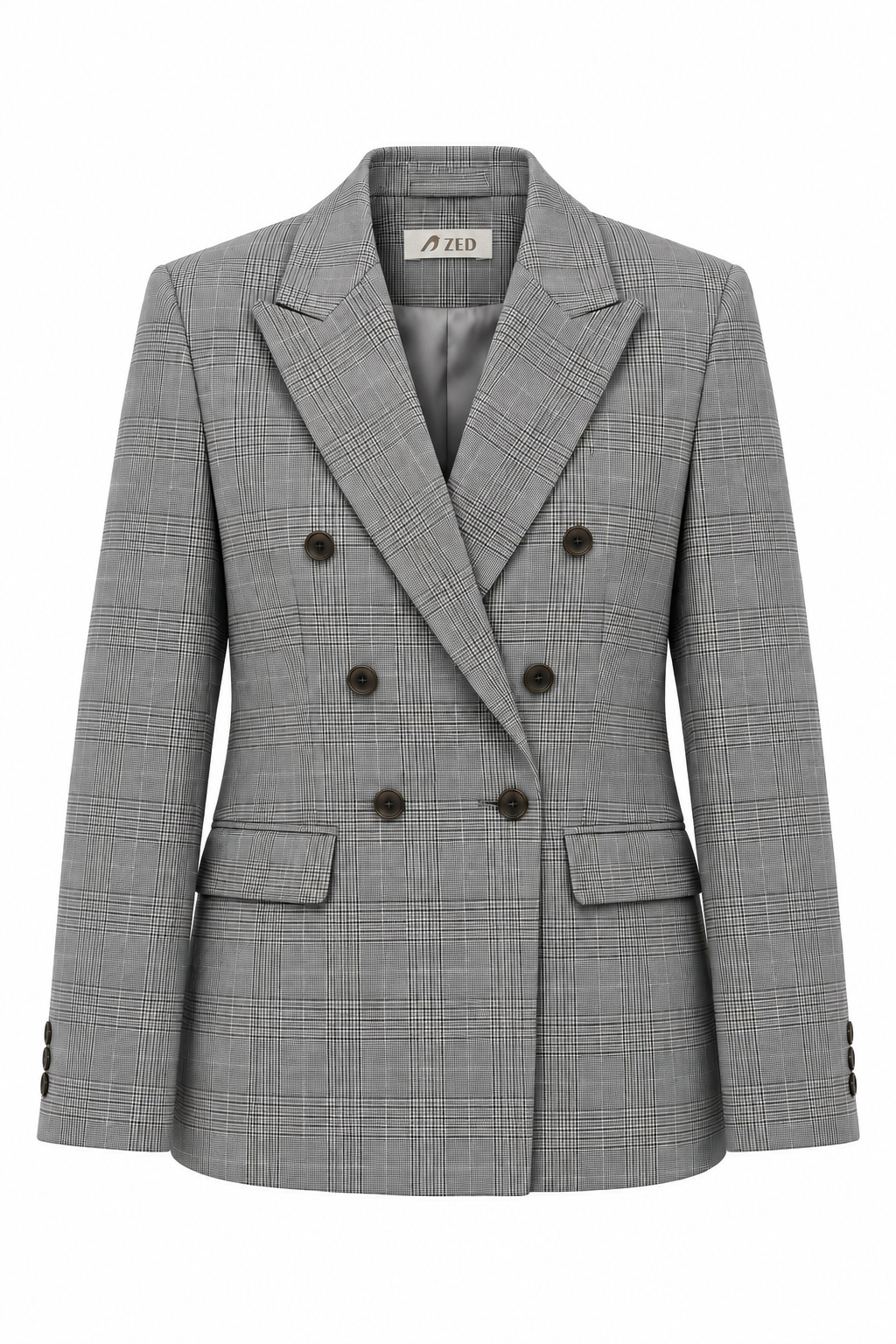 Double Breasted Blazer With Front Flaps