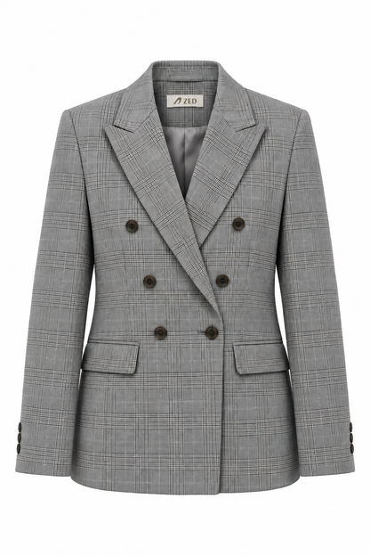 Double Breasted Blazer With Front Flaps