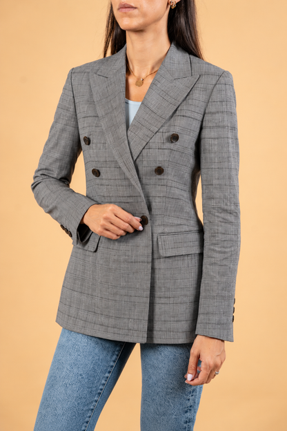 Double Breasted Blazer With Front Flaps