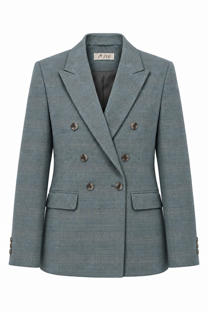 Double Breasted Blazer With Front Flaps