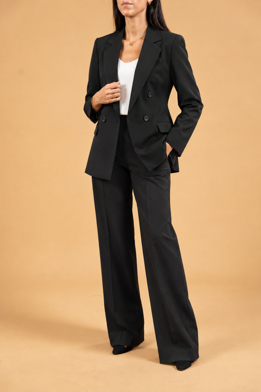 Double Breasted Blazer With Front Flaps