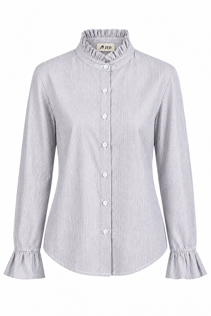 Shirt With Ruffled Sleeves