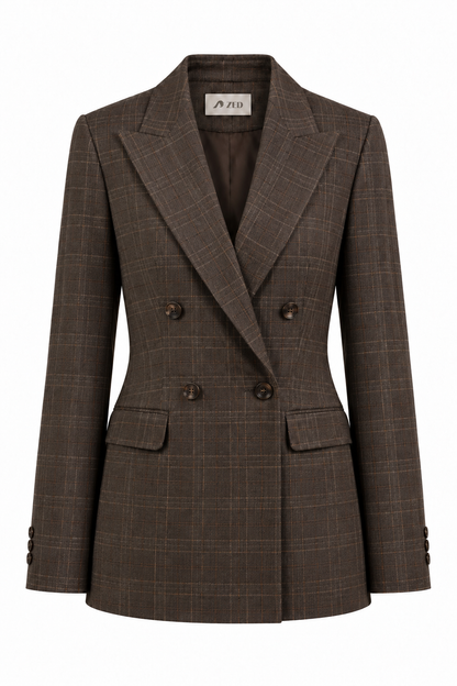 Double Breasted Blazer With Front Flaps
