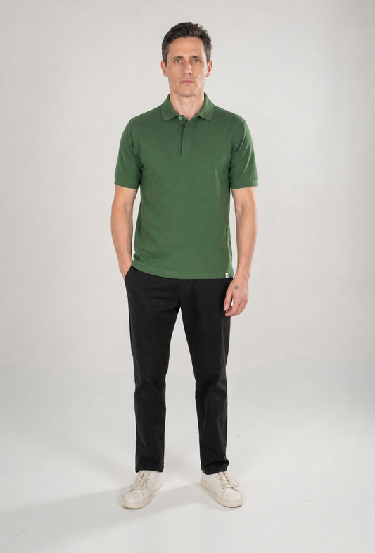 Polo Pique With Hidden Buttons