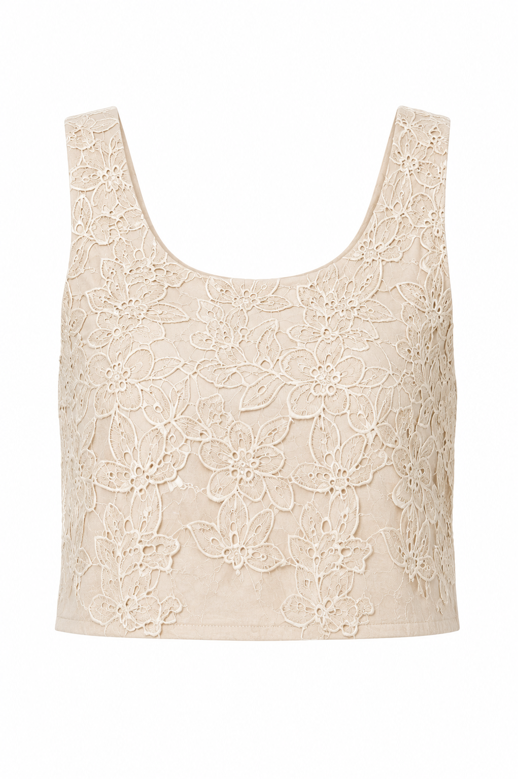 Sleeveless Floral Lace Top