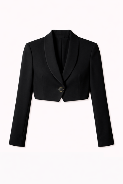 Cropped Double Breasted Blazer