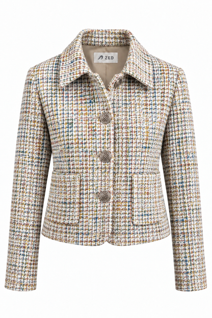 Classic Tweed Jacket With Collar
