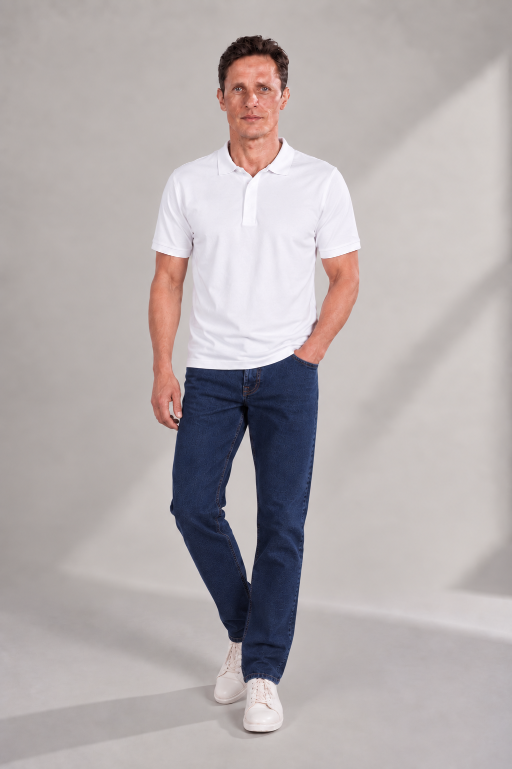 Straight Leg Denim Jeans