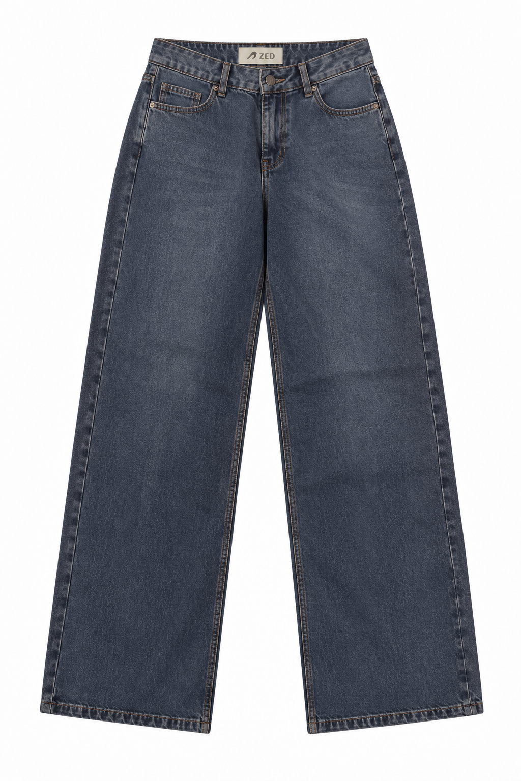 Mid Rise Straight Leg Denim