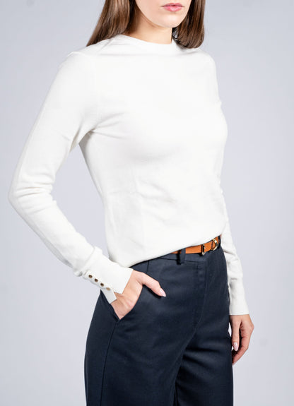 Women Wool Blend Round Neck
