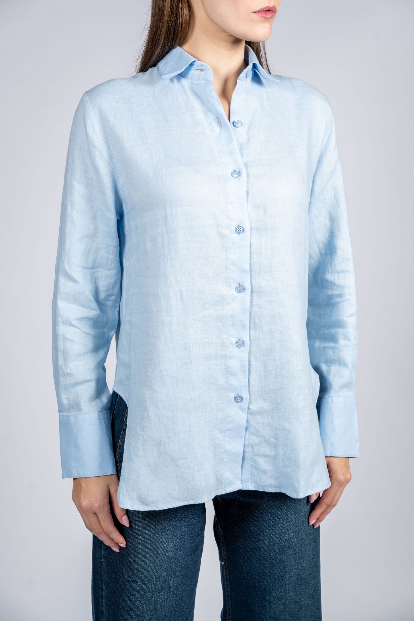 Long Sleeves Shirt With Round Side Slits