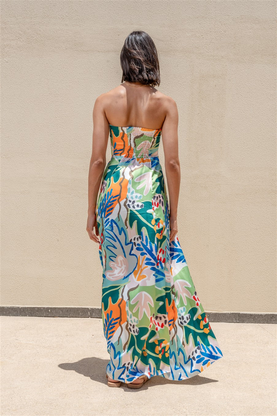 Long Strapless Dress With Side Slit