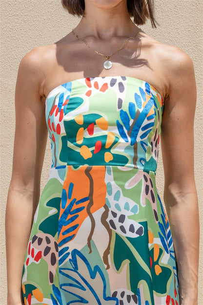 Long Strapless Dress With Side Slit