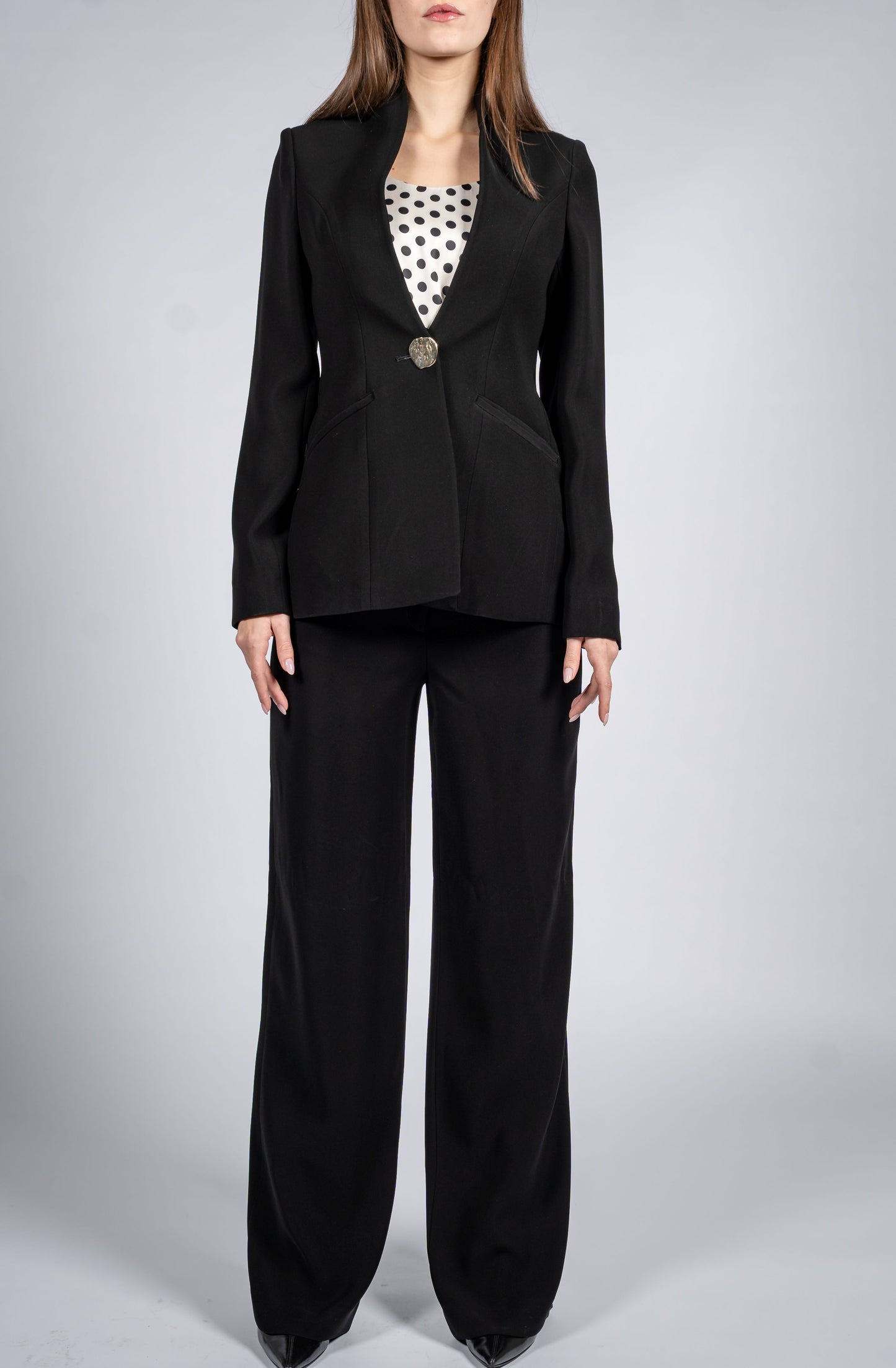 Single Breasted Blazer with Stand-up Neckline