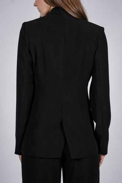Single Breasted Blazer with Stand-up Neckline