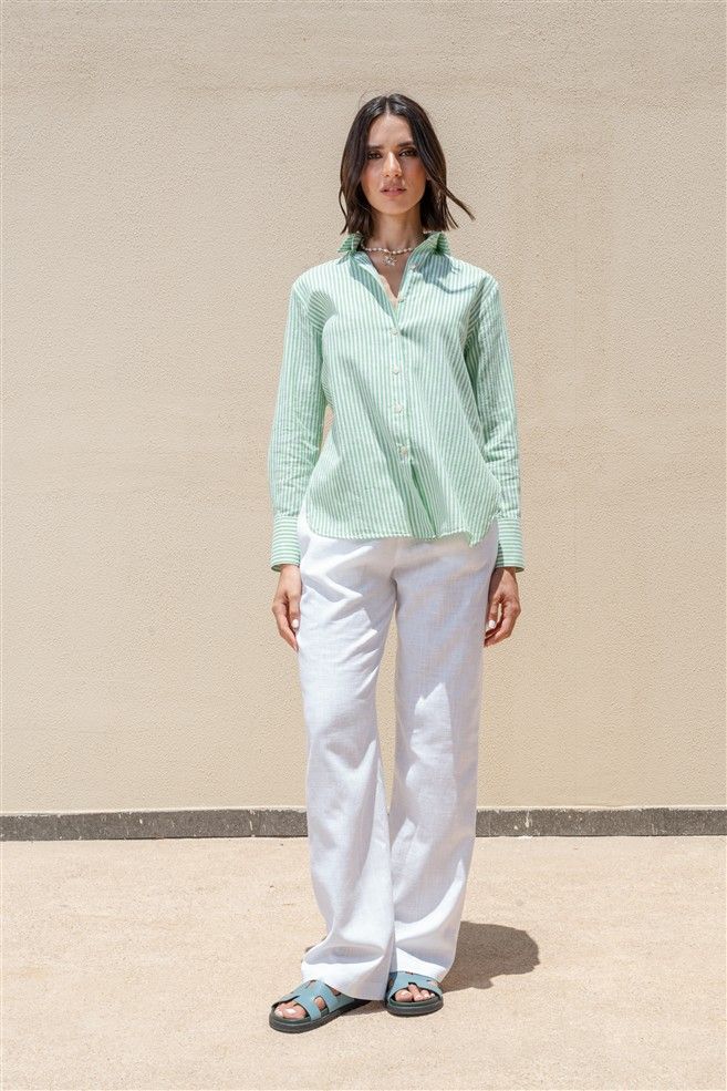 Long Sleeves Shirt With Round Side Slits