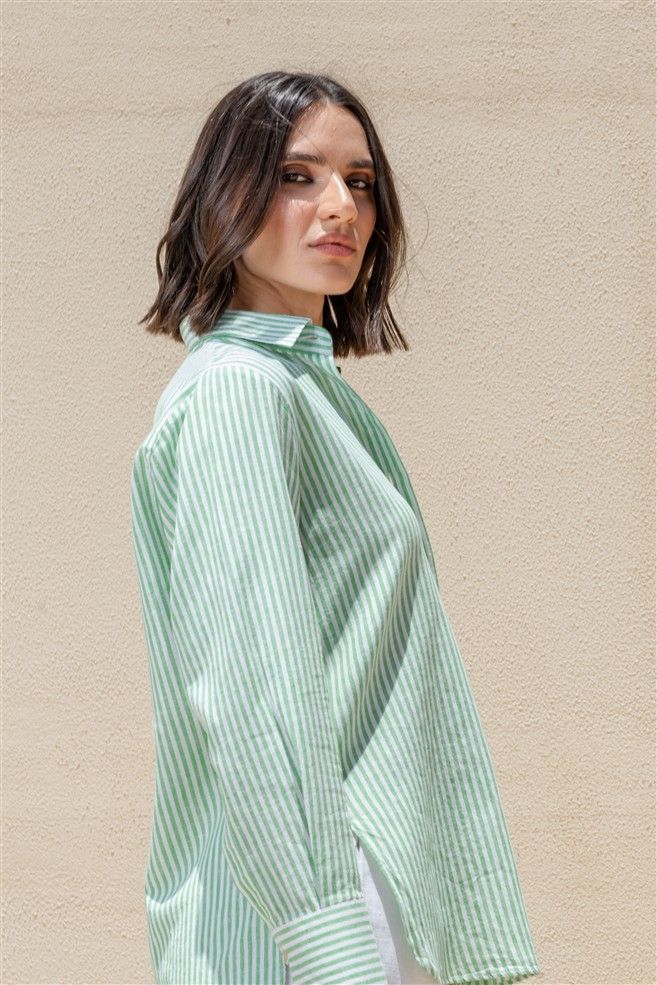 Long Sleeves Shirt With Round Side Slits