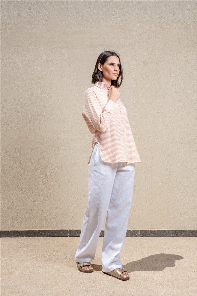 Long Sleeves Shirt With Round Side Slits