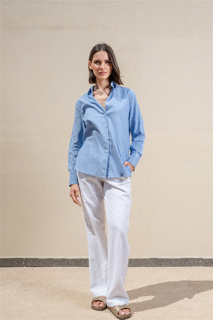 Long Sleeves Shirt With Round Side Slits