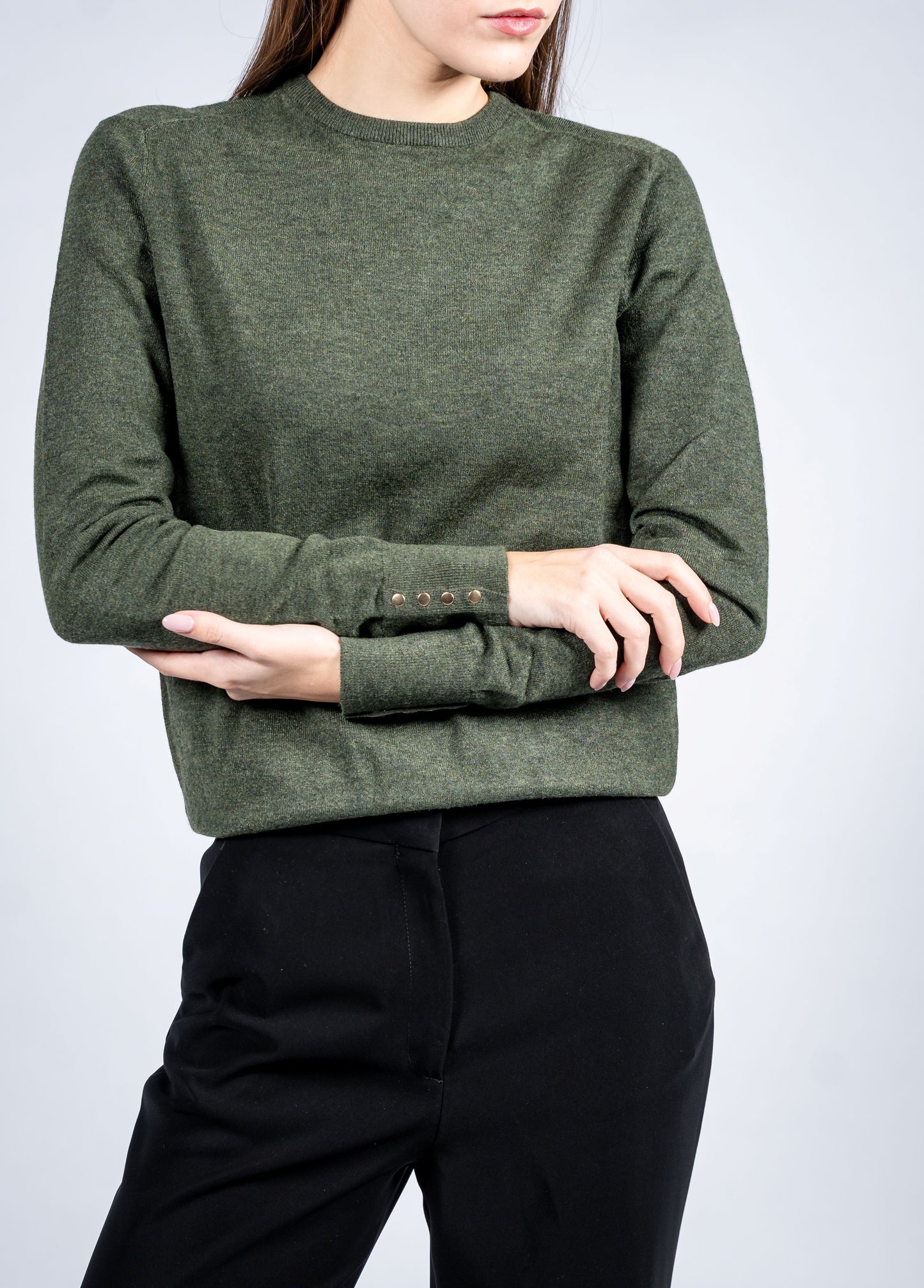 Women Wool Blend Round Neck