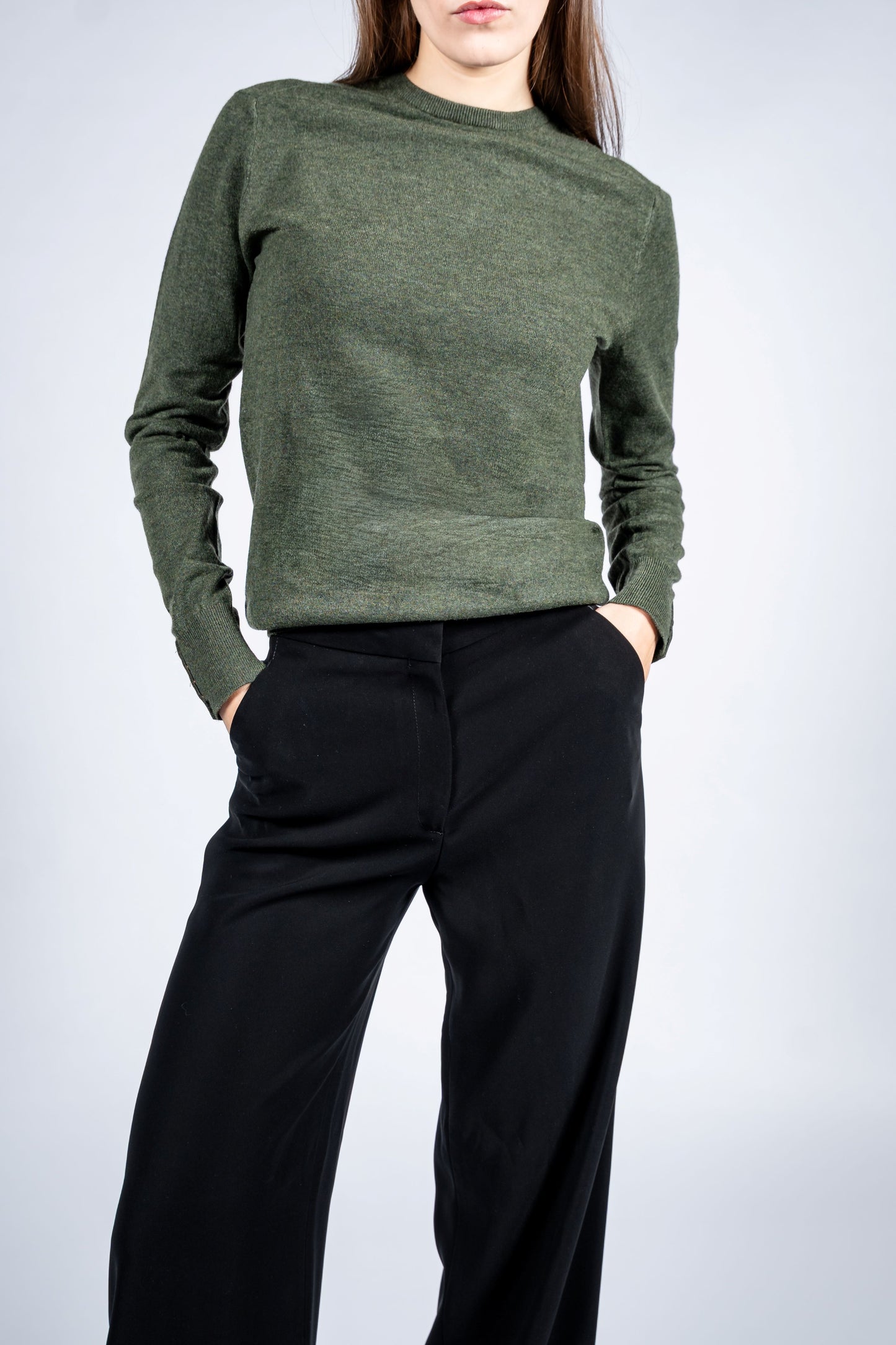 Women Wool Blend Round Neck