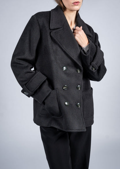 Double Breasted Coat With Patch Pockets