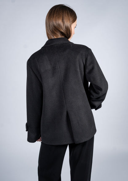 Double Breasted Coat With Patch Pockets