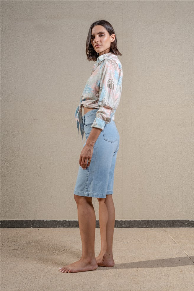 Long Sleeves Shirt With Front Tie