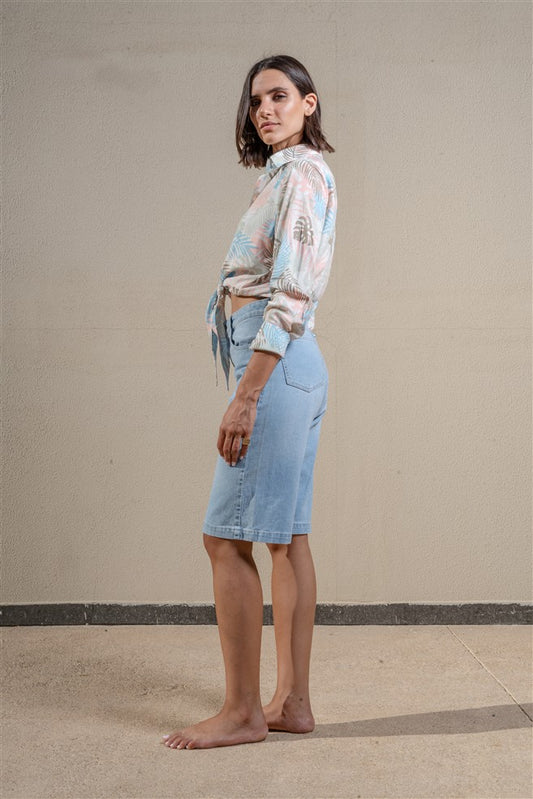 Long Sleeves Shirt With Front Tie