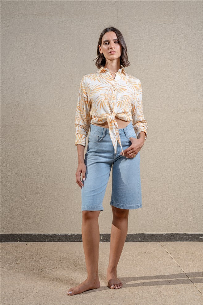 Long Sleeves Shirt With Front Tie