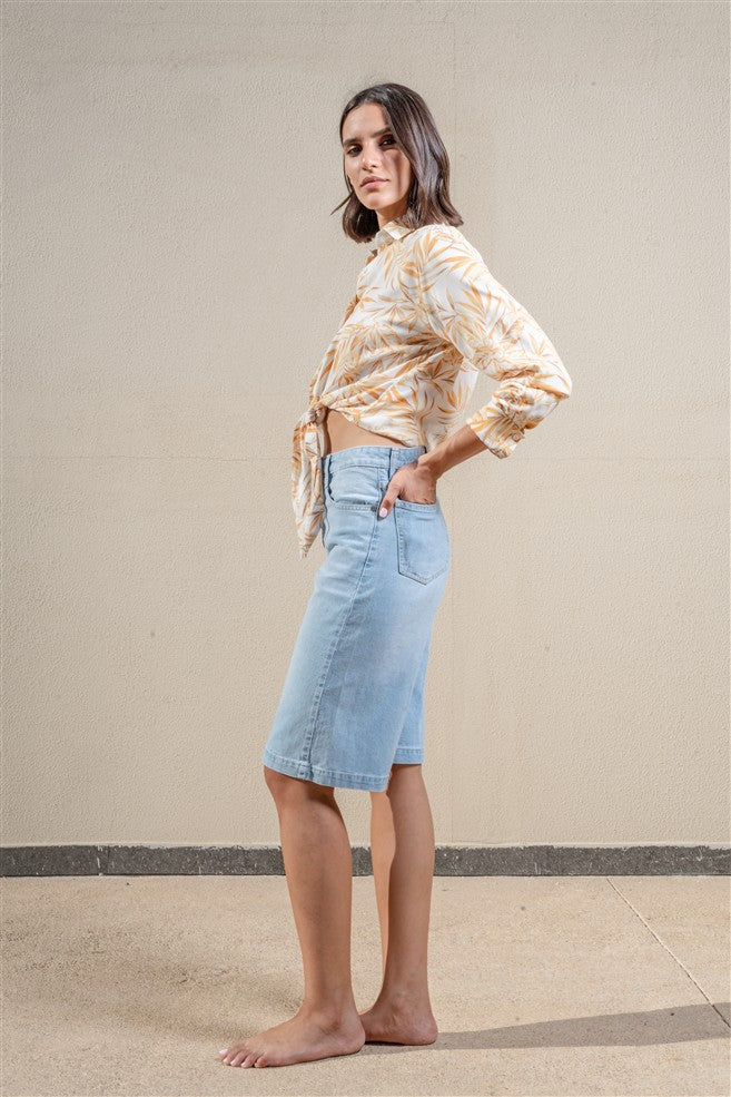 Long Sleeves Shirt With Front Tie