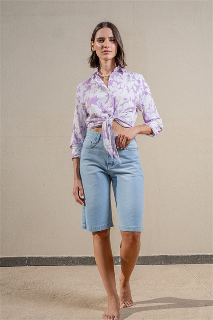 Long Sleeves Shirt With Front Tie