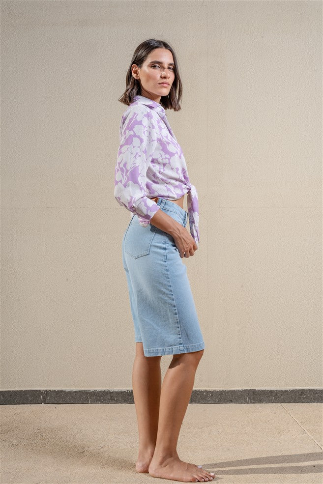 Long Sleeves Shirt With Front Tie