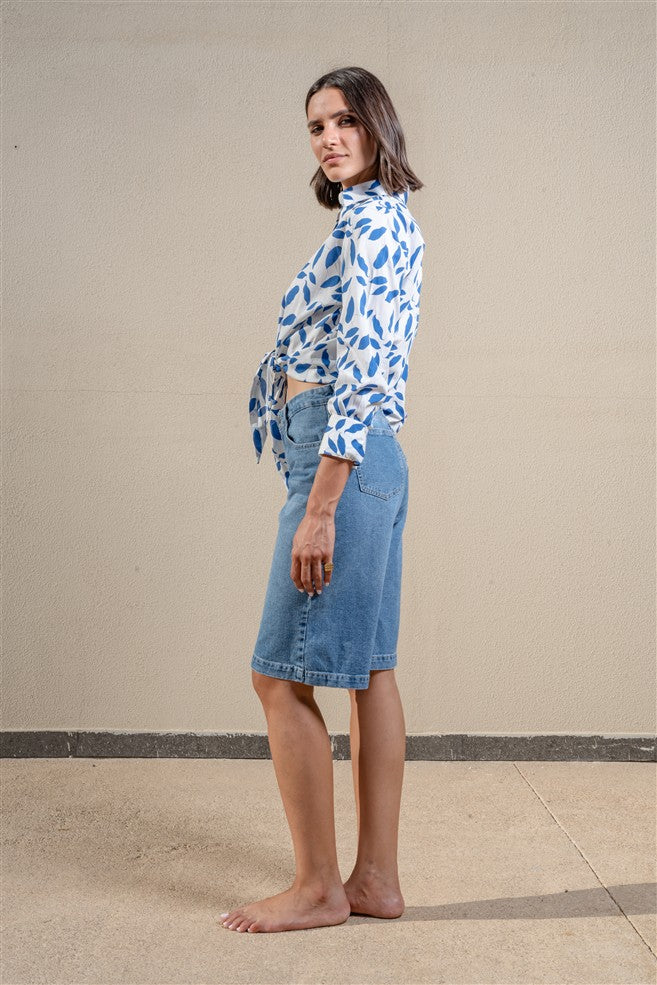 Long Sleeves Shirt With Front Tie