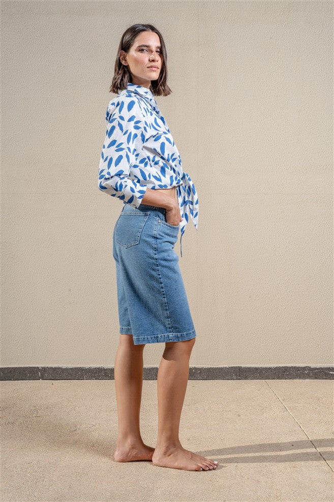 Long Sleeves Shirt With Front Tie