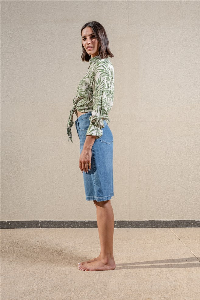 Long Sleeves Shirt With Front Tie