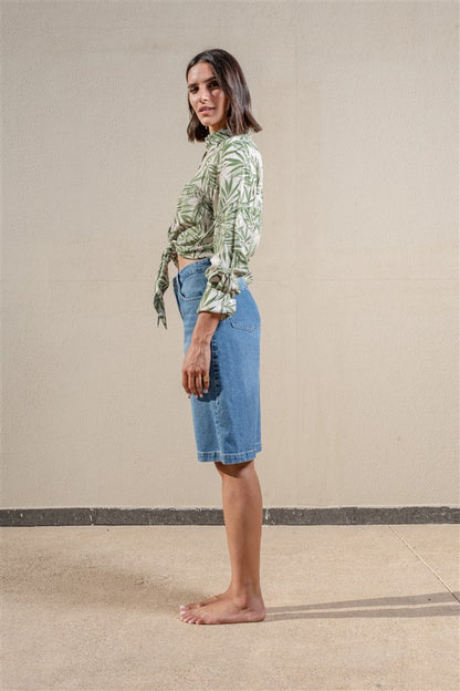 Long Sleeves Shirt With Front Tie