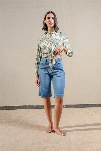 Long Sleeves Shirt With Front Tie